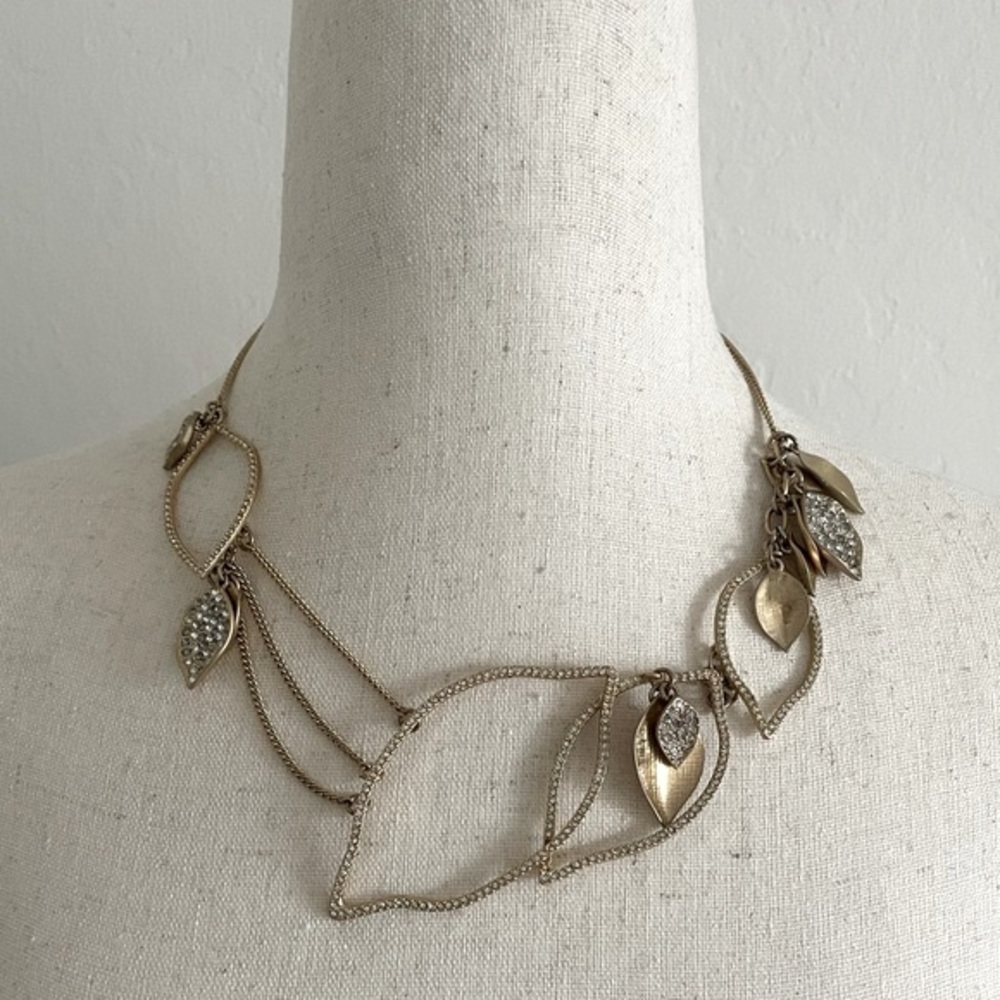 Gold Fall Leaf Statement Necklace - image 7